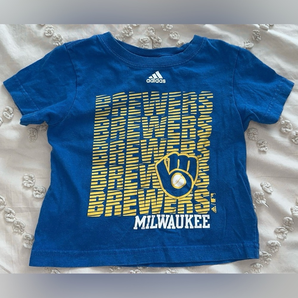 Adidas boys 3T Blue Milwaukee Brewers T-Shirt